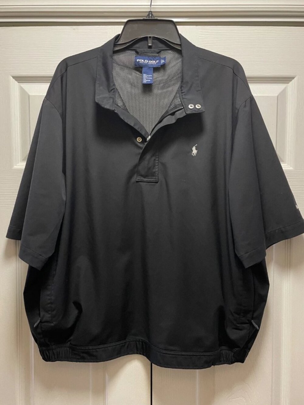 Polo Golf Ralph Lauren Men’s Windbreaker Pullover Short Sleeve L 1/4 Zip Snap